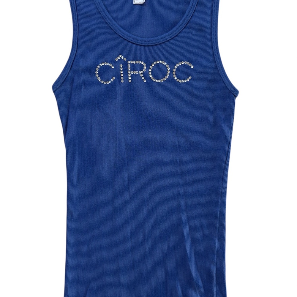 Ciroc Logo American Apparel Women’s Cotton Cobalt Blue Bling Tank Top Size LG